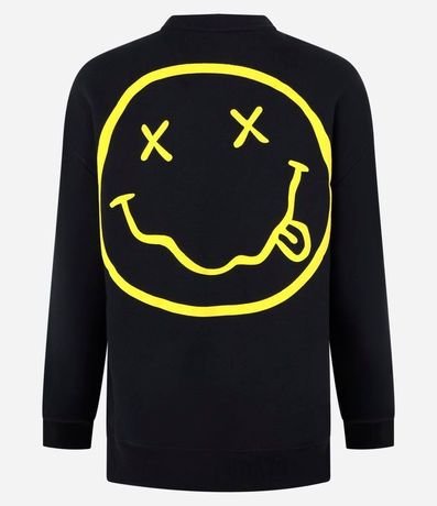 Buzo en Algodón con Forro Fleece y Estampa Frente y Espalda Nirvana 6