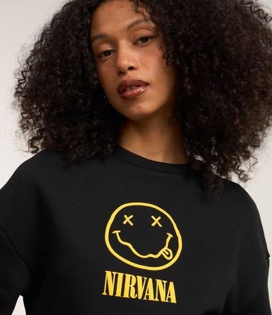 Buzo en Algodón con Forro Fleece y Estampa Frente y Espalda Nirvana 4