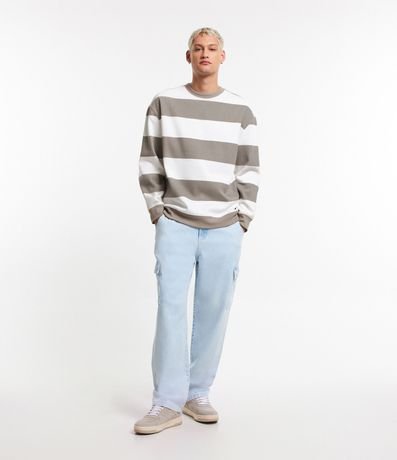Buzo Ballonn en Algodón Rayada con Puños y Barra Acanaladas 2