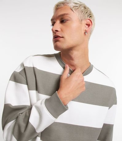 Buzo Ballonn en Algodón Rayada con Puños y Barra Acanaladas 3