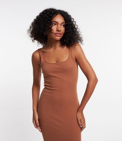 Vestido Midi en Algodón con Escote Cuadrado 2