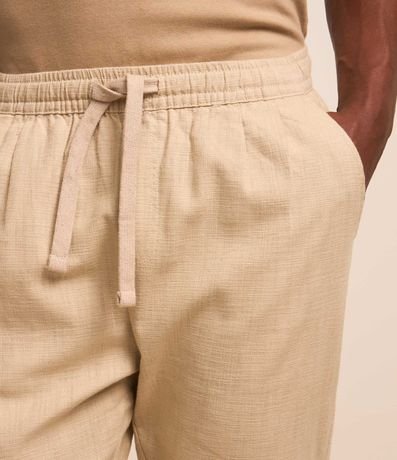 Pantalón con Efecto Lino y Lazo en la Cintura 3