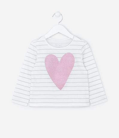 Blusa Infantil Manga Larga con Estampado en Corazón - Talle 1 a 5 años