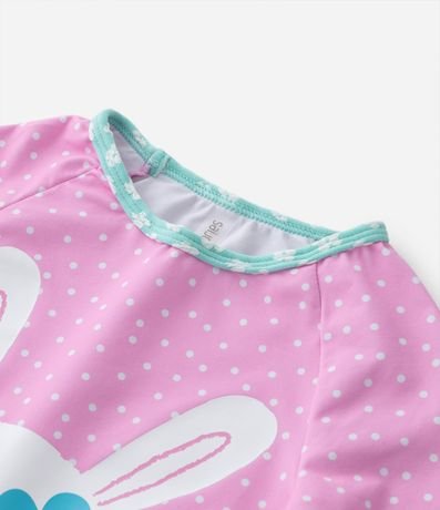 Conjunto Infantil con Protección UV y Estampa de Lunares con Conejita - Talle 6/12 meses a 4 años 8