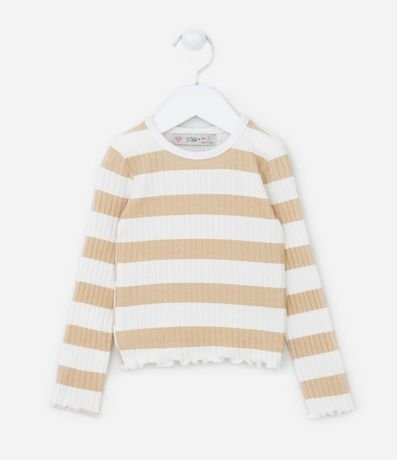 Blusa Infantil Acanalada con Estampa de Rayas - Talle 1 a 5 años 1