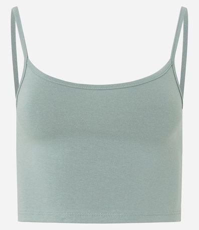 Blusa Musculosa Cropped en Algodón con Breteles Finos 5