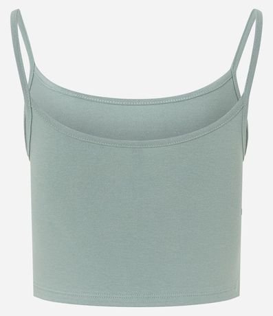 Blusa Musculosa Cropped en Algodón con Breteles Finos 6