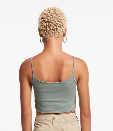 Blusa Musculosa Cropped en Algodón con Breteles Finos 3