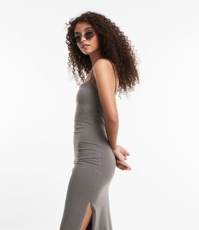 Vestido Largo en Algodón con Abertura Lateral 2