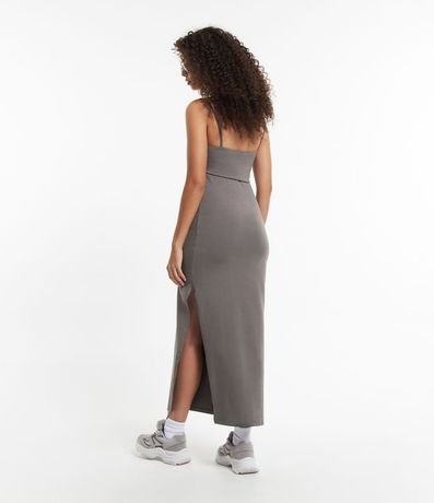 Vestido Largo en Algodón con Abertura Lateral 3