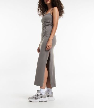 Vestido Largo en Algodón con Abertura Lateral 5