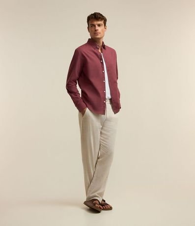 Camisa Comfort Básica en Lino Manga Larga 2