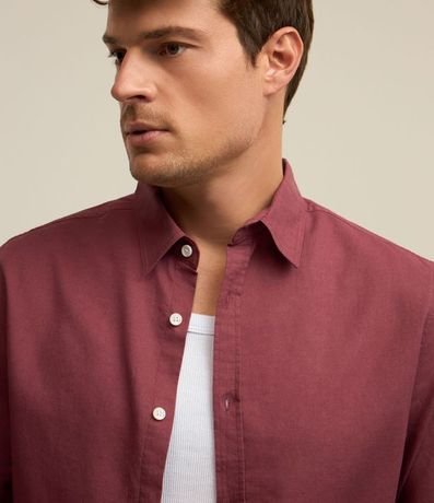 Camisa Comfort Básica en Lino Manga Larga 4