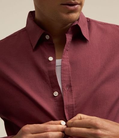 Camisa Comfort Básica en Lino Manga Larga 5