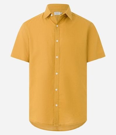 Camisa Comfort Básica en Lino con Manga Corta 6