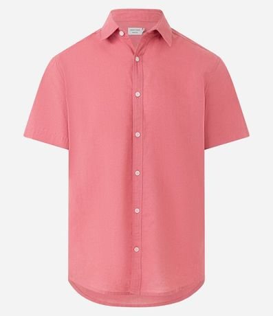 Camisa Comfort Básica en Lino con Manga Corta 4