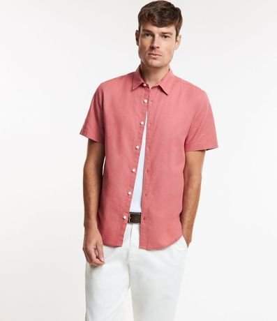 Camisa Comfort Básica en Lino con Manga Corta 2