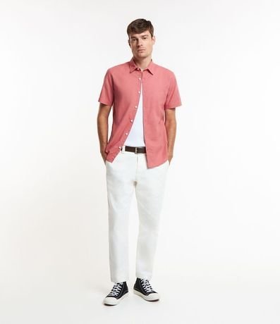 Camisa Comfort Básica en Lino con Manga Corta 3
