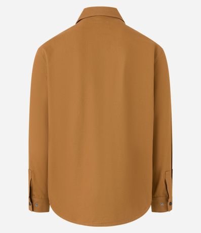 Camisa en Sarga con Botones y Bolsillos 7