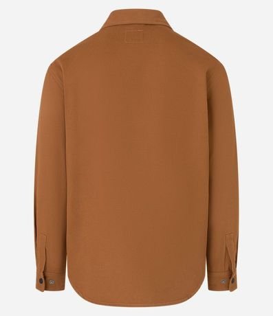 Camisa en Sarga con Botones y Bolsillos 8