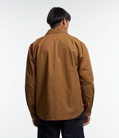 Camisa en Sarga con Botones y Bolsillos 4