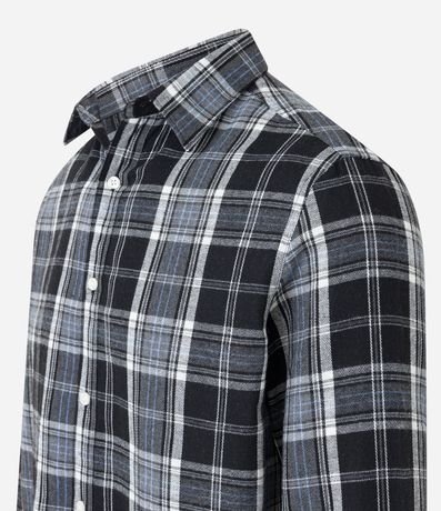 Camisa en Franela con Abotonado y Estampa de Cuadros 2