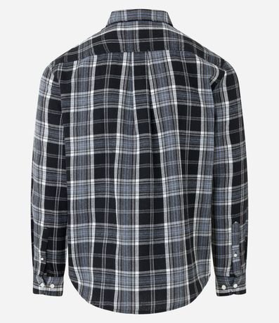 Camisa en Franela con Abotonado y Estampa de Cuadros 3