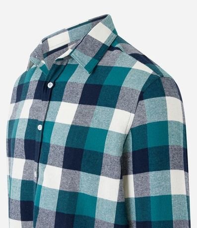 Camisa Comfort en Algodón con Estampado de Cuadros y Mangas Largas 2