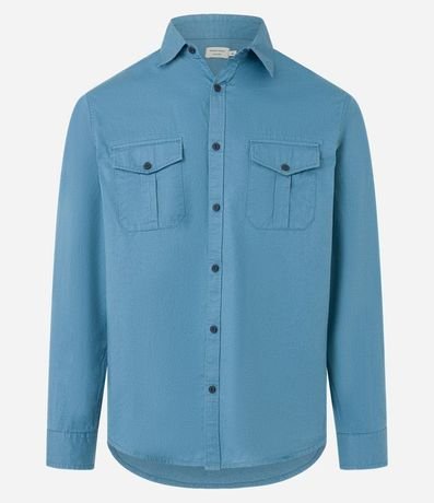 Camisa Manga Larga en Sarga con Bolsillos 5