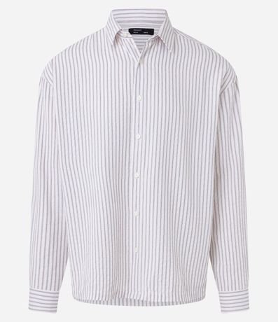 Camisa en Anarruga con Manga Larga y Estampa Rayada 6