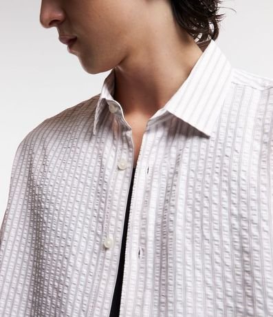 Camisa en Anarruga con Manga Larga y Estampa Rayada 3