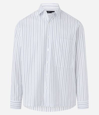 Camisa en Algodón con Rayas y Bolsillo 7