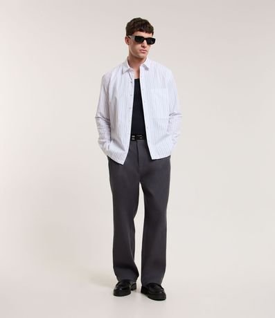Camisa en Algodón con Rayas y Bolsillo 2