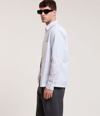 Camisa en Algodón con Rayas y Bolsillo 4