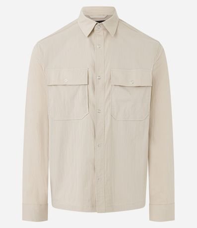 Camisa Overshirt con Bolsillos Solapa en el Pecho y Abotonado 7
