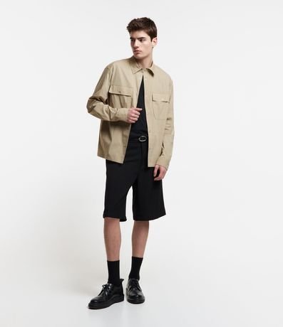 Camisa Overshirt con Bolsillos Solapa en el Pecho y Abotonado 2