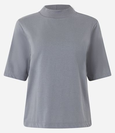 Blusa en Algodón con Cuello Alto y Manga Corta 5