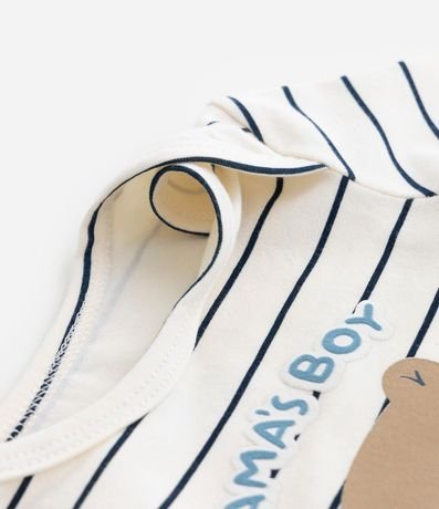 Body Infantil con Estampado de Rayas y Osito - Talle RN a 18 meses 4