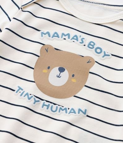Body Infantil con Estampado de Rayas y Osito - Talle RN a 18 meses 6