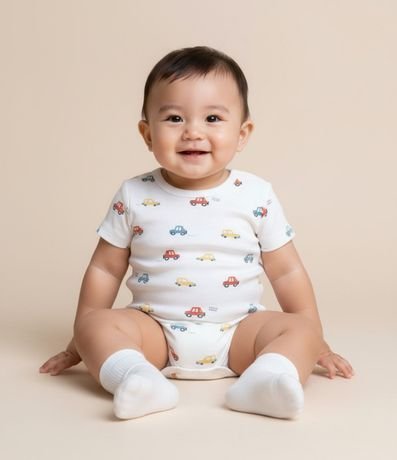 Body Infantil en Algodón Estampa Coches - Talle RN a 24 meses