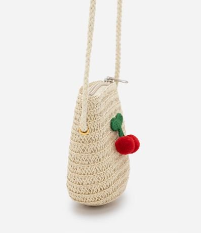 Bolso Infantil en Paja con Bordado de Cereza 2