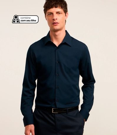 Camisa Slim en Tejido de Bambú Básica