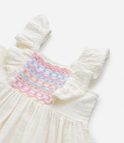 Vestido Infantil en Ana Ruga con Bordado Floral - Talle 1 a 5 años 5