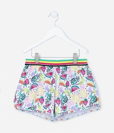 Salida de Playa Short Infantil con Estampado de Frutas - Talle 5 a 14 años