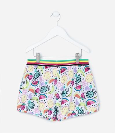 Salida de Playa Short Infantil con Estampado de Frutas - Talle 5 a 14 años 2