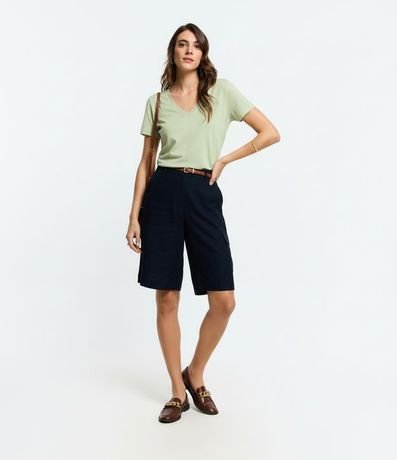 Blusa Básica en Media Malla con Escote V 5