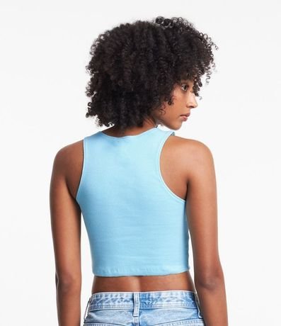 Blusa Cropped sin Mangas en Algodón Acanalado 3