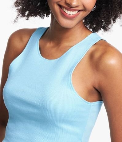 Blusa Cropped sin Mangas en Algodón Acanalado 4