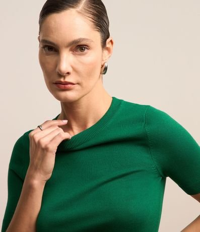 Blusa Básica de Punto con Cuello Redondo 4