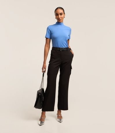 Blusa Básica en Media Malla con Cuello Alto 3